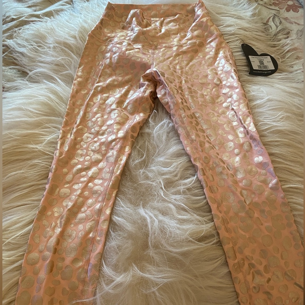 Pink gold foil legging